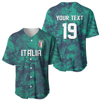 Custom Italy Football Baseball Jersey Gli Azzurri Renaissance Art Green Version