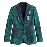 Custom Italy Football Blazer Gli Azzurri Renaissance Art Green Version