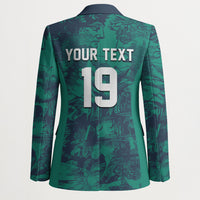 Custom Italy Football Blazer Gli Azzurri Renaissance Art Green Version