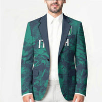 Custom Italy Football Blazer Gli Azzurri Renaissance Art Green Version