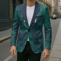 Custom Italy Football Blazer Gli Azzurri Renaissance Art Green Version