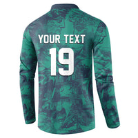 Custom Italy Football Button Sweatshirt Gli Azzurri Renaissance Art Green Version