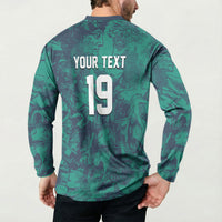 Custom Italy Football Button Sweatshirt Gli Azzurri Renaissance Art Green Version