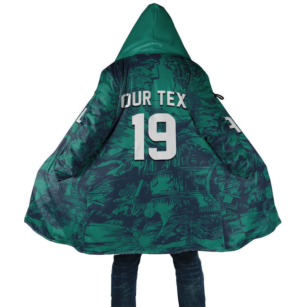 Custom Italy Football Cloak Gli Azzurri Renaissance Art Green Version