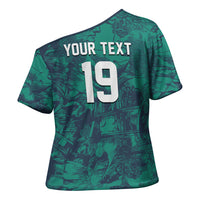 Custom Italy Football Cross Shoulder Shirt Gli Azzurri Renaissance Art Green Version