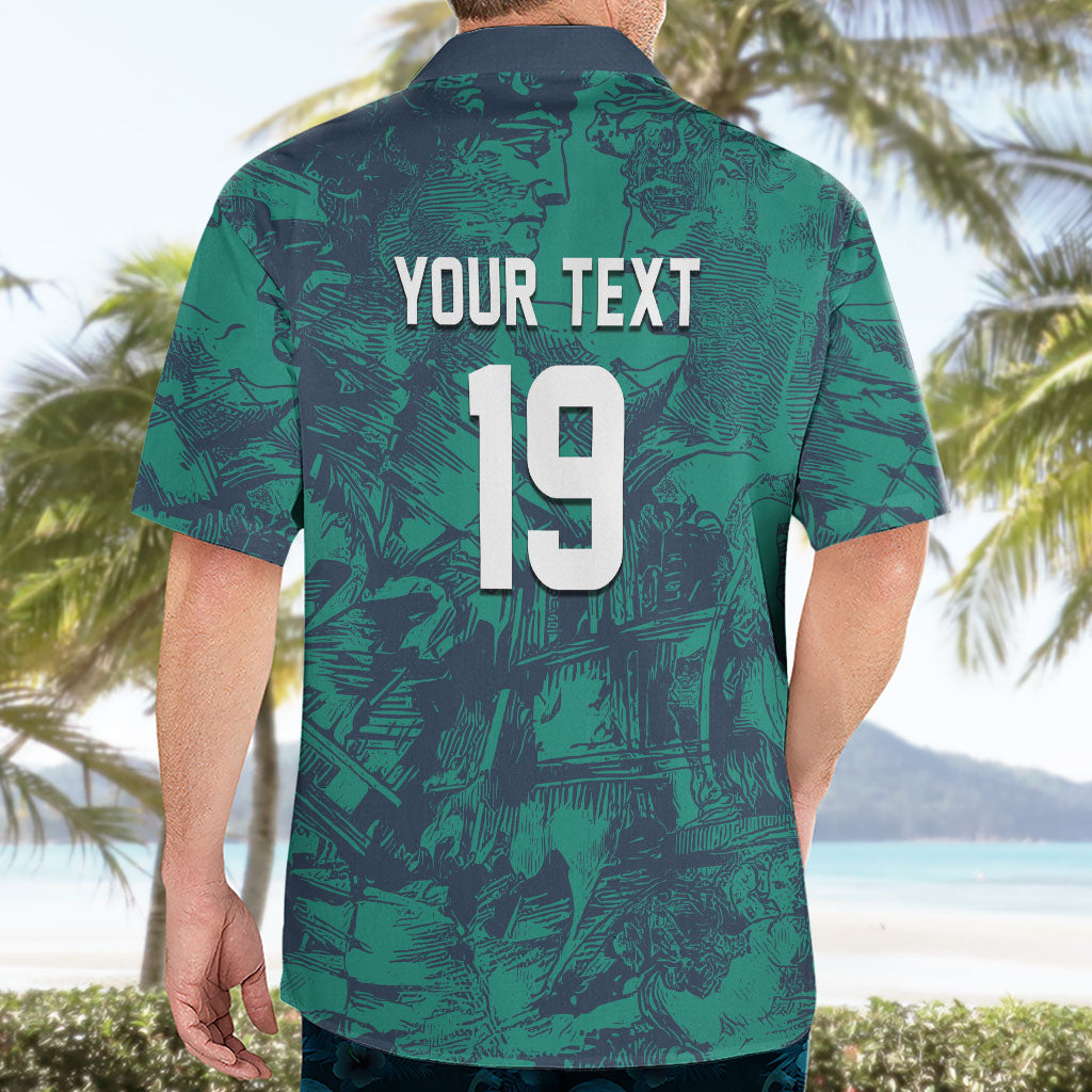 Custom Italy Football Hawaiian Shirt Gli Azzurri Renaissance Art Green Version