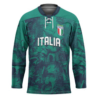 Custom Italy Football Hockey Jersey Gli Azzurri Renaissance Art Green Version