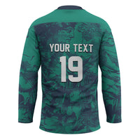 Custom Italy Football Hockey Jersey Gli Azzurri Renaissance Art Green Version
