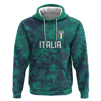 Custom Italy Football Hoodie Gli Azzurri Renaissance Art Green Version