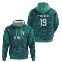Custom Italy Football Hoodie Gli Azzurri Renaissance Art Green Version