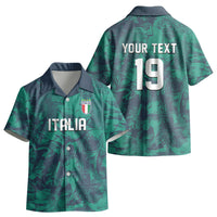 Custom Italy Football Kid Hawaiian Shirt Gli Azzurri Renaissance Art Green Version LT19