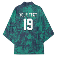 Custom Italy Football Kimono Gli Azzurri Renaissance Art Green Version