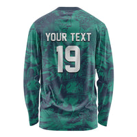 Custom Italy Football Long Sleeve Shirt Gli Azzurri Renaissance Art Green Version