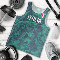 Custom Italy Football Men Tank Top Gli Azzurri Renaissance Art Green Version