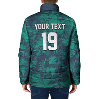 Custom Italy Football Padded Jacket Gli Azzurri Renaissance Art Green Version