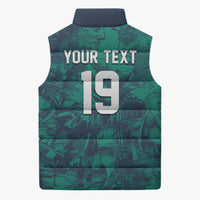 Custom Italy Football Sleeveless Puffer Jacket Gli Azzurri Renaissance Art Green Version