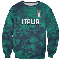 Custom Italy Football Sweatshirt Gli Azzurri Renaissance Art Green Version