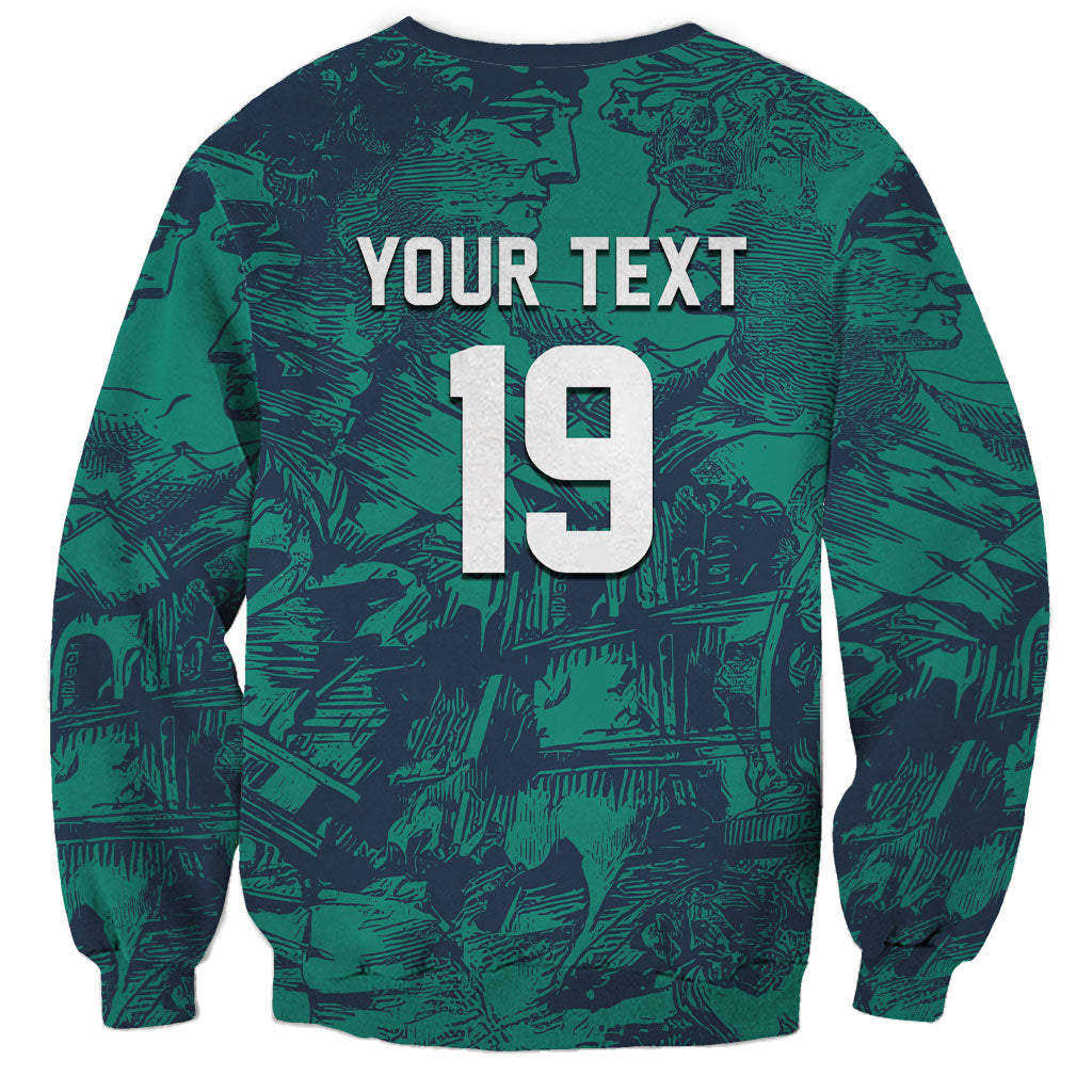 Custom Italy Football Sweatshirt Gli Azzurri Renaissance Art Green Version