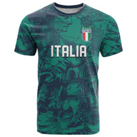 Custom Italy Football T Shirt Gli Azzurri Renaissance Art Green Version