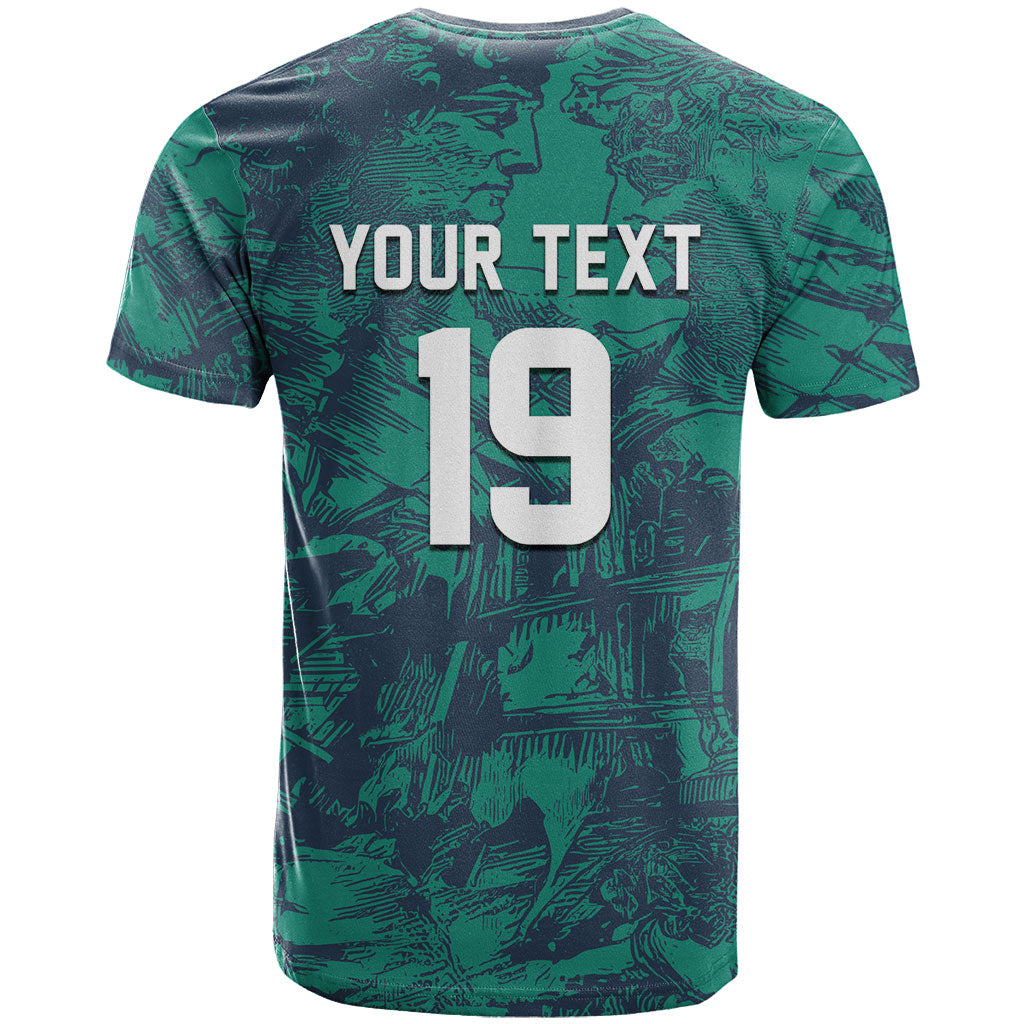 Custom Italy Football T Shirt Gli Azzurri Renaissance Art Green Version