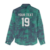 Custom Italy Football Women Casual Shirt Gli Azzurri Renaissance Art Green Version