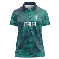Custom Italy Football Women Polo Shirt Gli Azzurri Renaissance Art Green Version