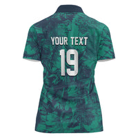 Custom Italy Football Women Polo Shirt Gli Azzurri Renaissance Art Green Version