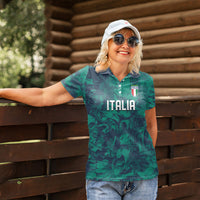 Custom Italy Football Women Polo Shirt Gli Azzurri Renaissance Art Green Version