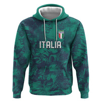 Custom Italy Football Zip Hoodie Gli Azzurri Renaissance Art Green Version