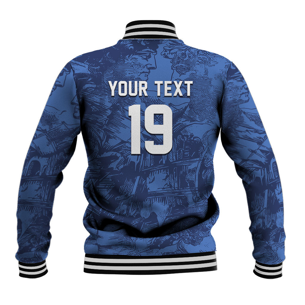 Custom Italy Football Baseball Jacket Gli Azzurri Renaissance Art Blue Version
