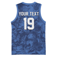 Custom Italy Football Basketball Jersey Gli Azzurri Renaissance Art Blue Version