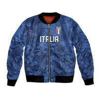 Custom Italy Football Bomber Jacket Gli Azzurri Renaissance Art Blue Version