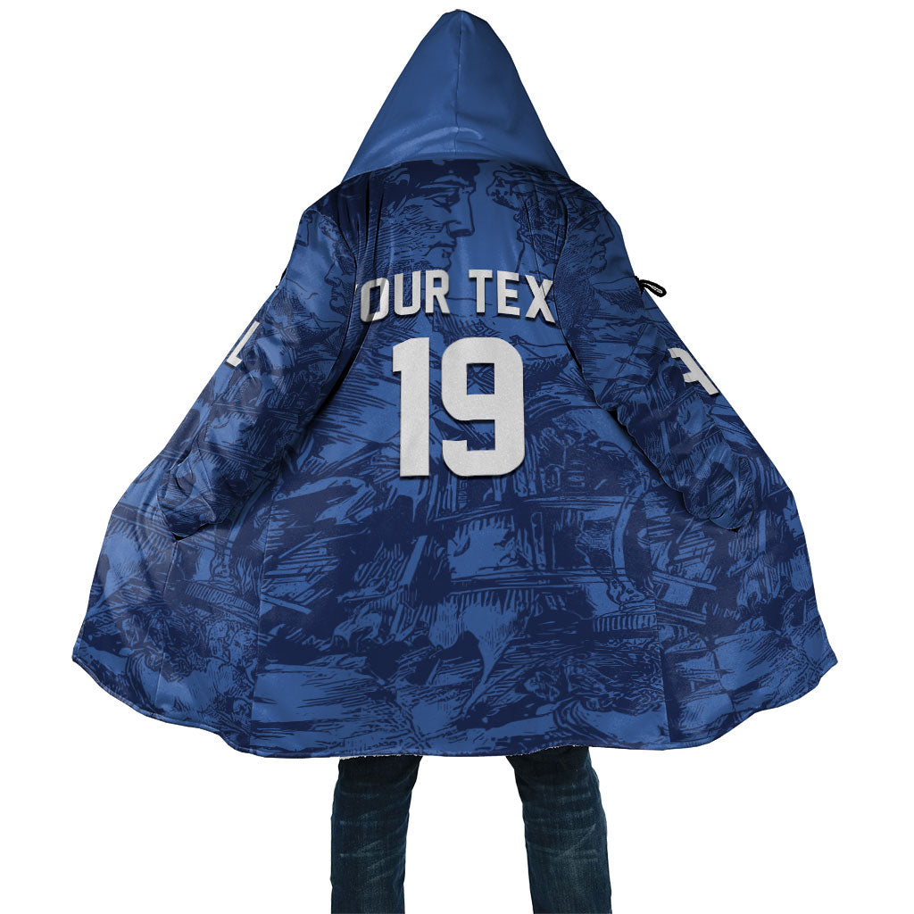 Custom Italy Football Cloak Gli Azzurri Renaissance Art Blue Version