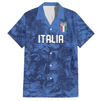 Custom Italy Football Hawaiian Shirt Gli Azzurri Renaissance Art Blue Version