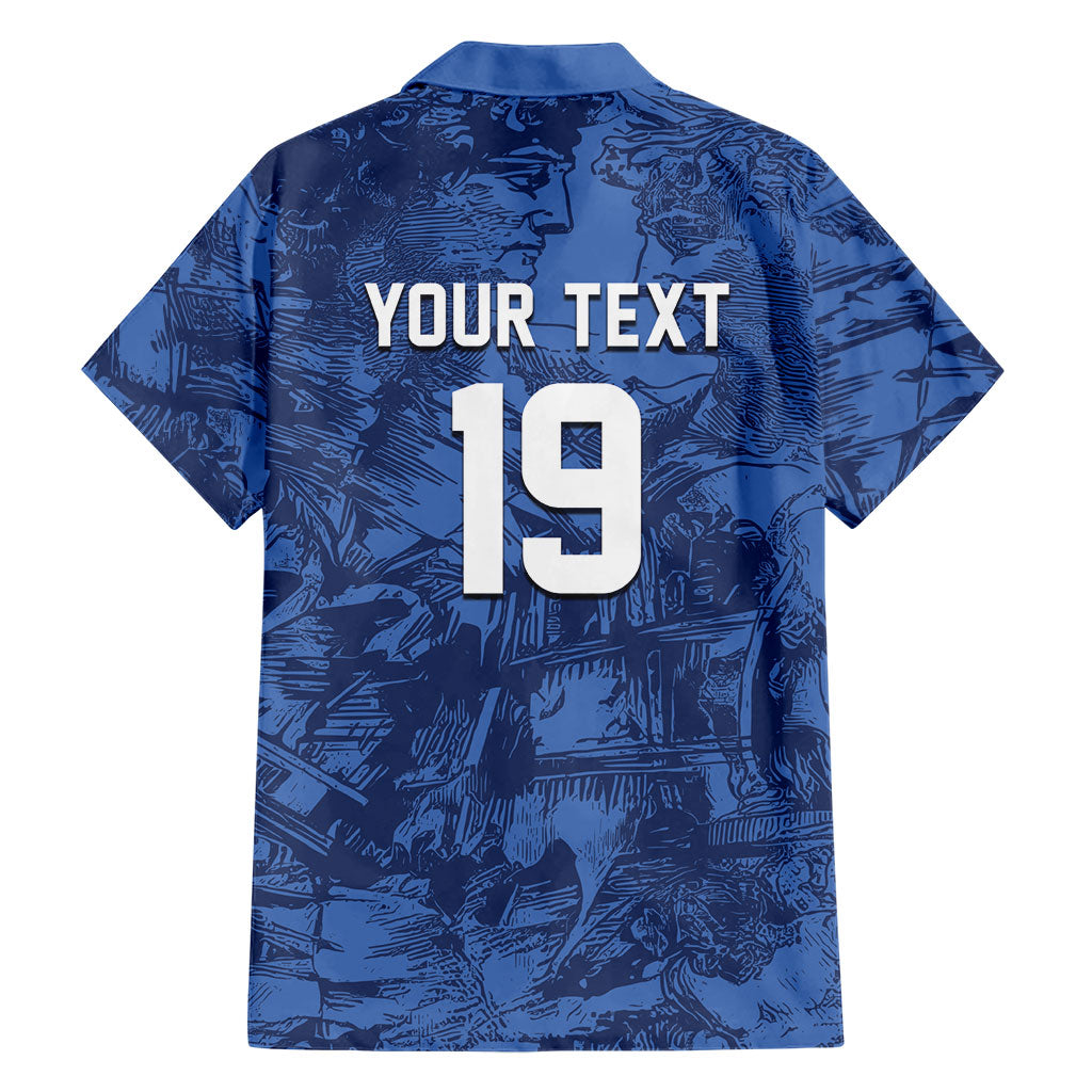 Custom Italy Football Hawaiian Shirt Gli Azzurri Renaissance Art Blue Version