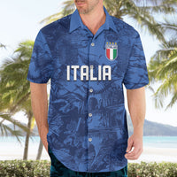 Custom Italy Football Hawaiian Shirt Gli Azzurri Renaissance Art Blue Version