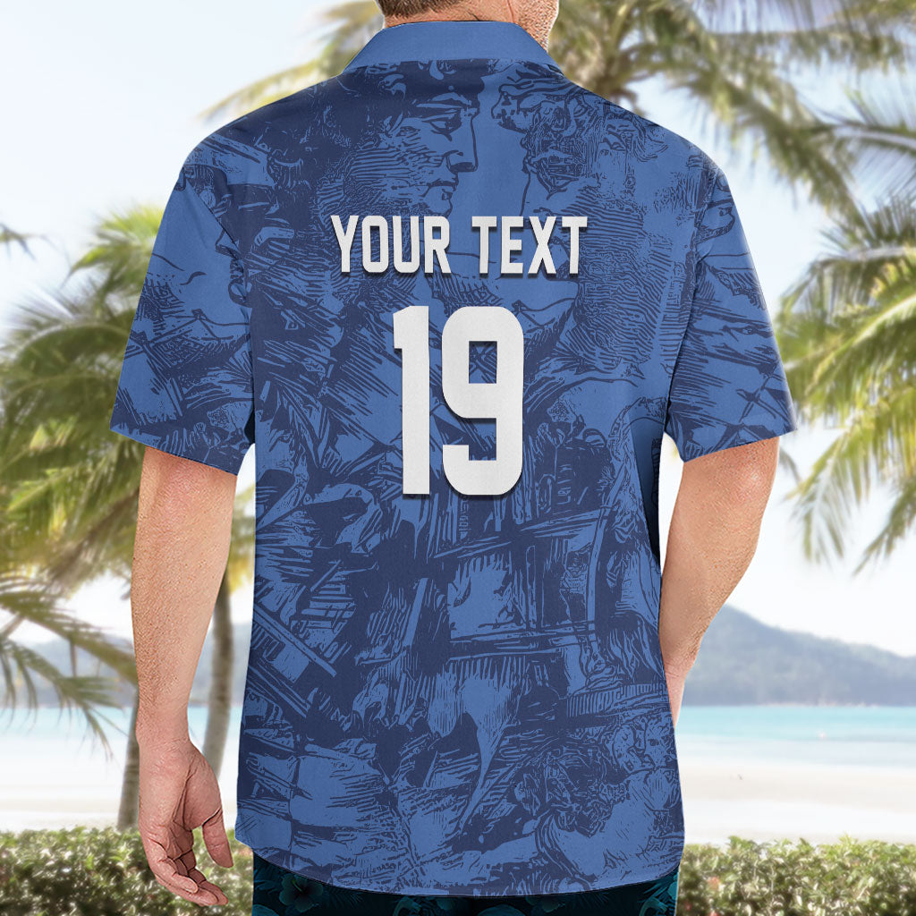 Custom Italy Football Hawaiian Shirt Gli Azzurri Renaissance Art Blue Version