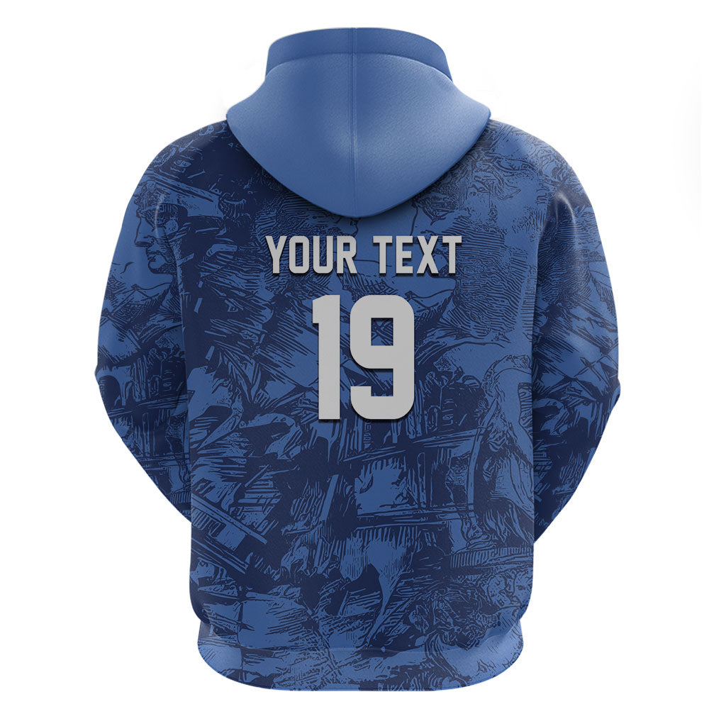 Custom Italy Football Hoodie Gli Azzurri Renaissance Art Blue Version
