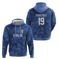 Custom Italy Football Hoodie Gli Azzurri Renaissance Art Blue Version