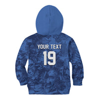 Custom Italy Football Kid Hoodie Gli Azzurri Renaissance Art Blue Version