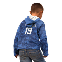 Custom Italy Football Kid Hoodie Gli Azzurri Renaissance Art Blue Version