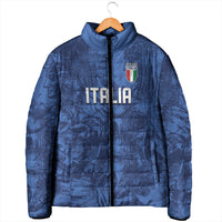 Custom Italy Football Padded Jacket Gli Azzurri Renaissance Art Blue Version