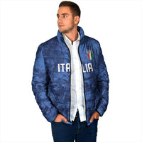 Custom Italy Football Padded Jacket Gli Azzurri Renaissance Art Blue Version
