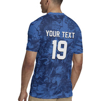 Custom Italy Football Rugby Jersey Gli Azzurri Renaissance Art Blue Version