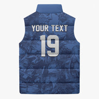 Custom Italy Football Sleeveless Puffer Jacket Gli Azzurri Renaissance Art Blue Version