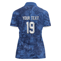 Custom Italy Football Women Polo Shirt Gli Azzurri Renaissance Art Blue Version
