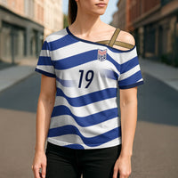 Custom World Football 2026 USA Cross Shoulder Shirt Stars Stripes Football Supporter
