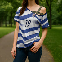 Custom World Football 2026 USA Cross Shoulder Shirt Stars Stripes Football Supporter