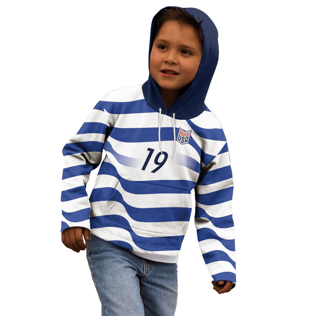 Custom World Football 2026 USA Kid Hoodie Stars Stripes Football Supporter