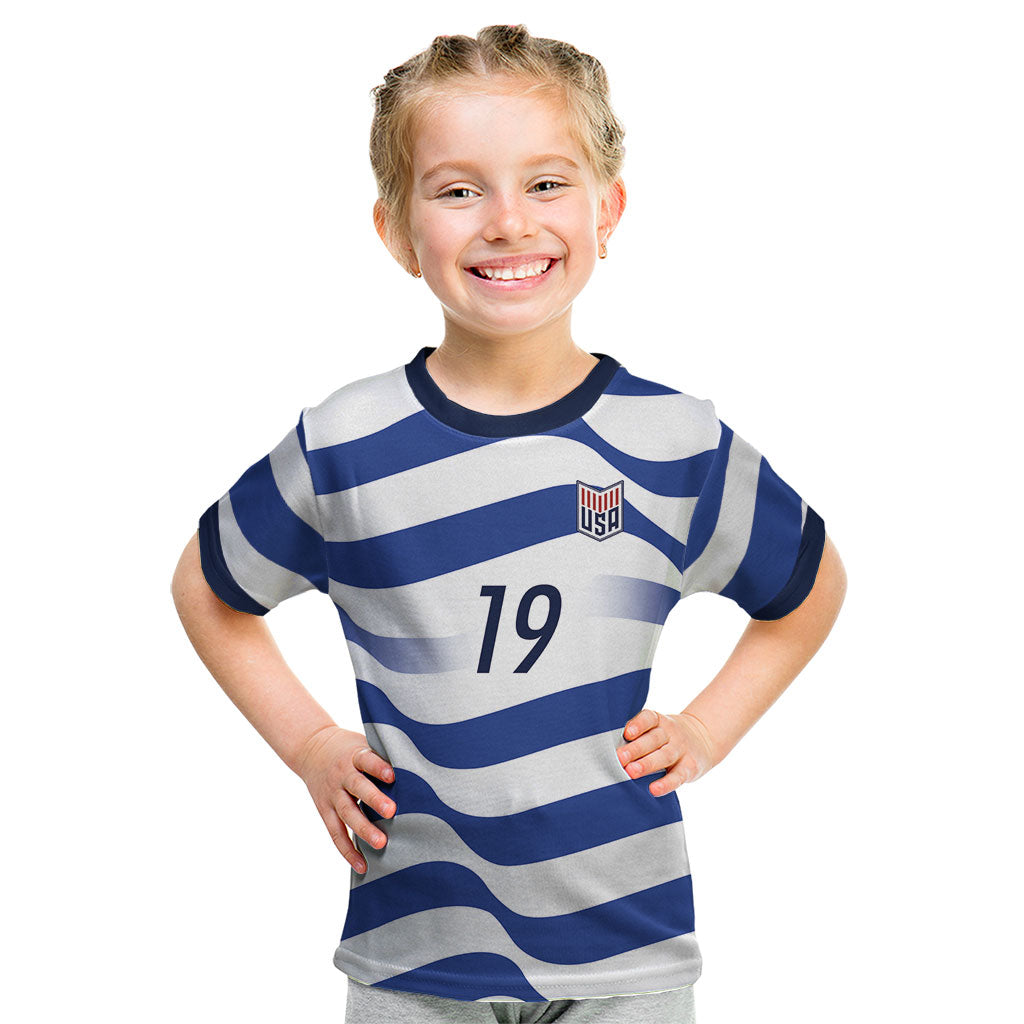 Custom World Football 2026 USA Kid T Shirt Stars Stripes Football Supporter